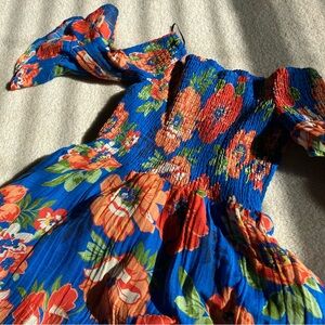Floral Blue and Orange Dress
